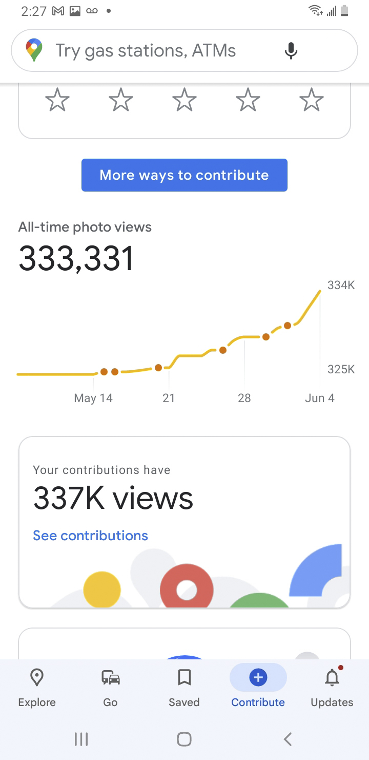 1 Month Stats for Hex Promotional Postcards on Google Maps